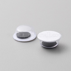 プラスチック製のクラフトアイカボション  自己接着剤付き  人形作りアクセサリー  半円  ホワイト  8x3mm&nbsp;DIY-WH0006-C02