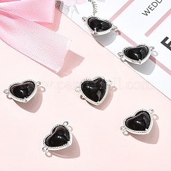 6 шт. экологически чистые сплавные стеклянные подвески-сердечки&nbsp;GLAA-YW0005-10