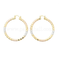 Двухцветные серьги-кольца из латуни&nbsp;EJEW-B117-06E-M