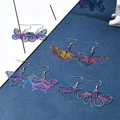 Наборы для изготовления украшений в виде бабочки из нержавеющей стали 201 с травленым металлом DIY-FS0007-47