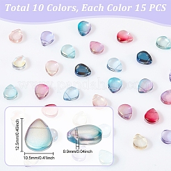 150 Stück 10 Farben transparent gespritzte Glasperlen&nbsp;GLAA-HY0001-15