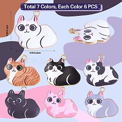 42шт 7 цвета сплава эмалевые подвески&nbsp;ENAM-SZ0003-31