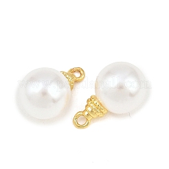 Подвески из латуни и АБС-пластика с имитацией жемчуга&nbsp;KK-Z151-13G