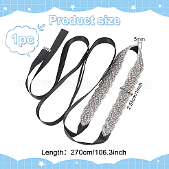 Пояс невесты со стразами для свадебного платья AJEW-WH0515-23A