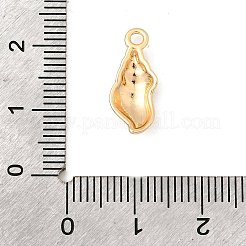 真鍮チャーム  カドミウムフリー＆ニッケルフリー＆鉛フリー  18KGP本金メッキ  シェル形状  17x7x3mm  穴：1.8mm&nbsp;KK-P321-01B-G