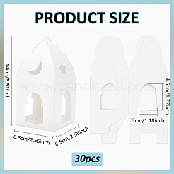 Бумажные подарочные коробки в форме домика с видимым окошком CON-WH0088-90