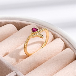 Кольца-манжеты для пальцев из латуни с микропаве из кубического циркония для женщин RJEW-M028-12G