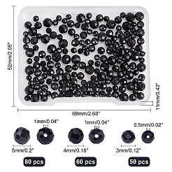 190 pz 3 perle di spinello nero naturale di stile&nbsp;G-CA0001-28