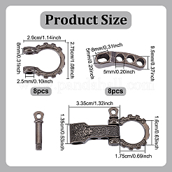 8 пакетик застежек-скобы из сплава&nbsp;FIND-UN0007-86