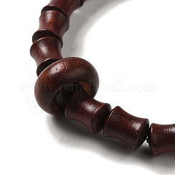 Bracelet extensible en perles de bois de santal et de bambou&nbsp;BJEW-B080-13C