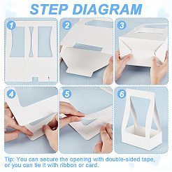 Прозрачные прямоугольные бумажные пакеты для упаковки букетов AJEW-WH0473-80E