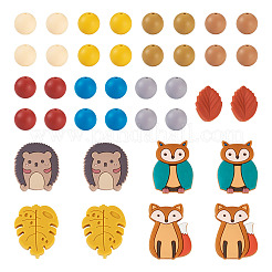 69 шт. 12 стильных экологически чистых силиконовых бусины для пищевых продуктов SIL-BT0001-06