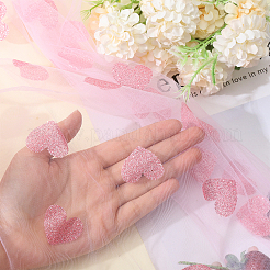 Сердцевидные формы нейлоновое волокно вышивка кружево ткань ткань&nbsp;DIY-WH0588-91B