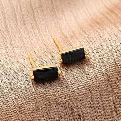 Прямоугольные серьги-гвоздики с кубическим цирконием FU7889-13