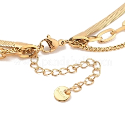 Золотистые однослойные ожерелья из нержавеющей стали 304 для женщин NJEW-A032-03G-02