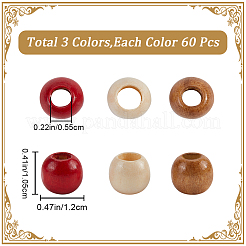 180 шт. Европейские бусины из окрашенного дерева двух цветов WOOD-GF0002-08