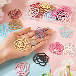 24 шт. 12-х цветные акриловые подвески для бокалов для вина&nbsp;AJEW-TA0002-83