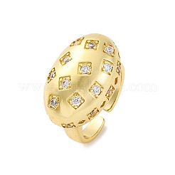 Латунные кольца-манжеты с микропаве и прозрачным цирконием для женщин RJEW-U043-01G