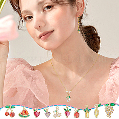 10 шт. 10 стиля латунных подвесок с кубическим цирконием&nbsp;KK-NB0004-13