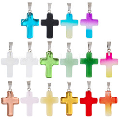 17 Uds 17 colgantes de vidrio transparente de colores&nbsp;GLAA-TA0003-75