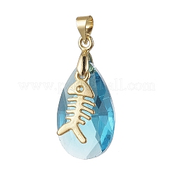 Подвески-капли из сплава и стекла с морской тематикой&nbsp;PALLOY-JF03880