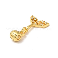 Покрытие стойки латунь микропаве прозрачные подвески из кубического циркония ZIRC-H125-01G