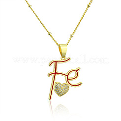Латунные микропаве прозрачные кубические цирконии эмаль fe ожерелья с подвеской в виде сердца FS-WGE28F4-01