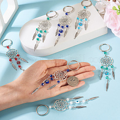 10шт 2-х цветный брелок из стекла и сплава&nbsp;KEYC-TAC00040