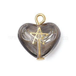 3 шт. 3 стиля подвески в форме сердца из латуни и стекла&nbsp;PALLOY-JF03688-02
