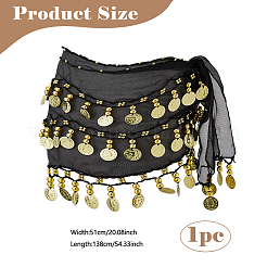 Сплав монета кисточка тканевые цепные ремни для танцовщицы DIY-WH0888-880B