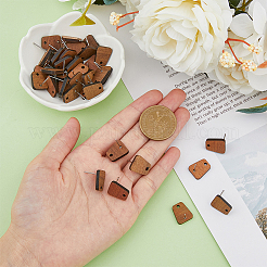 20 пара трапециевидных сережек-гвоздиков из орехового дерева MAK-HY0001-04