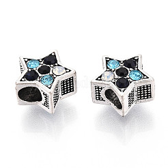 Legierung Rhinestone European Beads&nbsp;FIND-N009-17A-AS