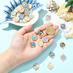 24 шт. 6-цветные эмалевые подвески-соединители из океанического сплава&nbsp;FIND-YW0011-51