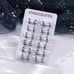 Серьги-кольца из нержавеющей стали 304 с эффектом полировки из кубического циркония EJEW-M001-25P