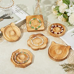6 stücke 6 arten buche holz schmuck armband finger ring diplay halter tablett&nbsp;ODIS-BBC0001-03A