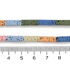 Brins de perles teintées en pierre de lave synthétique&nbsp;G-H311-07-07