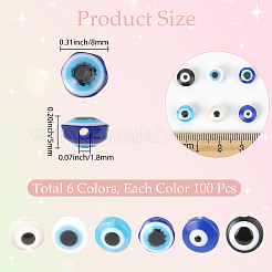 600шт 6 цвета бусины из смолы RESI-PA0001-06