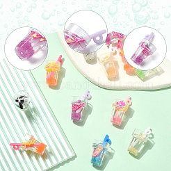 6 pendentif en résine imitation fruit thé&nbsp;RESI-YW0003-38