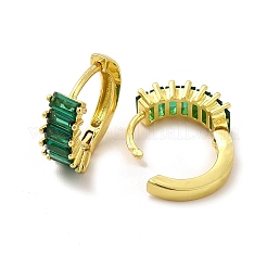 女性用真鍮キュービックジルコニアフープピアス  18KGP本金メッキ  鉛フリー＆カドミウムフリー  ミックスカラー  15x5.5x14.5mm  ピン：1mm&nbsp;EJEW-H091-06
