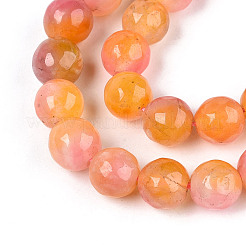 Окрашенные природные белый нефрит бисер пряди&nbsp;G-T139-8mm-60-11