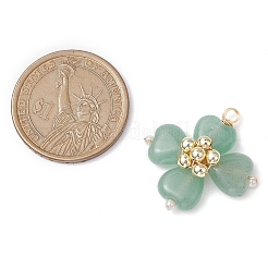 Pendentifs en perles d'hématite synthétique enveloppées de fil de cuivre et de jade de Malaisie&nbsp;PALLOY-JF02947-02