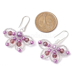Orecchini pendenti in ottone a farfalla&nbsp;EJEW-MZ00265-02