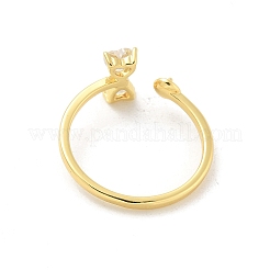 Латунные оправы для колец-манжет с прозрачными кубическими цирконами KK-G518-10G-06