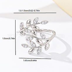 Fingerringe aus Messing mit Mikropavé-Kubikzirkonia für Damen&nbsp;FU0623-7