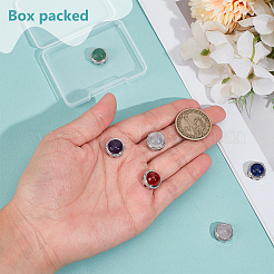 6 шт. 6 стиля латунных многорядных звеньев с натуральным аметистом&nbsp;KK-BC0015-17B