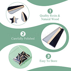 24 шт. подвески из прозрачной смолы и натурального дерева в двух стилях&nbsp;RESI-TA0004-63