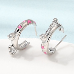 Boucles d'oreille en laiton émaillé&nbsp;KK-CBA8324-23P-02