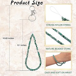 Porte-clés fermoir pince de homard en alliage de turquoise et de fer synthétique&nbsp;HJEW-SW00007-09
