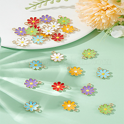 24шт 6 цвета сплава эмалевые подвески&nbsp;ENAM-LP0001-06