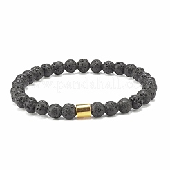 2pcs ensemble de bracelets extensibles en hématite synthétique et pierre de lave naturelle 2 couleurs&nbsp;BJEW-JB08066